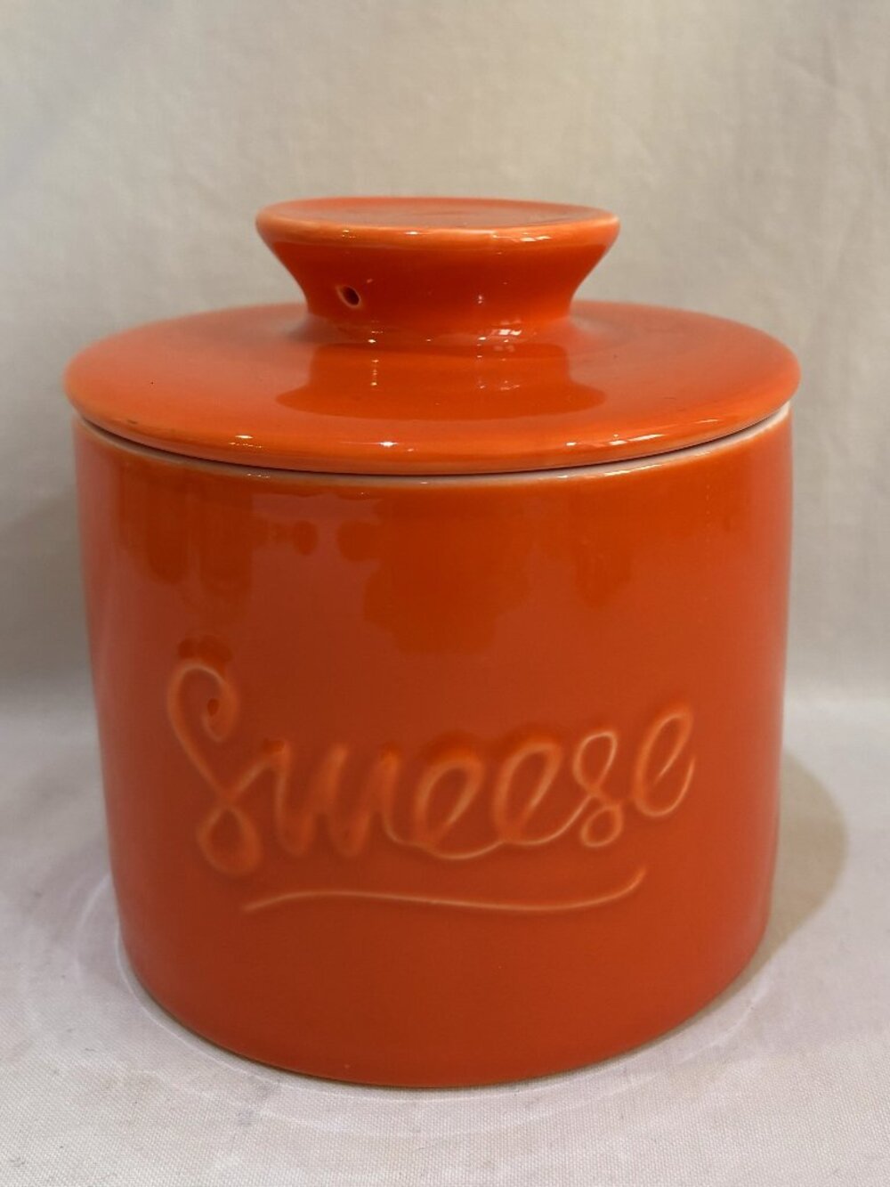 Sweese Ceramic Porcelain Butter Bell Crock Keeper Orange